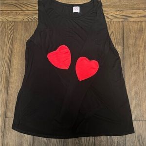 Black Long Sleeve Tunic T-Shirt with Heart Patch Elbows